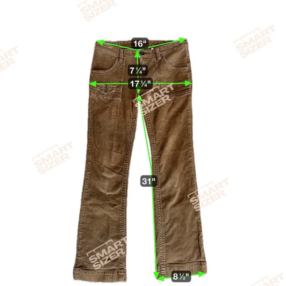 Vintage Y2K Cargo Corduroy Pants Women's Size 7 Brown Low Rise Flared Grunge 90s - Picture 2 of 8